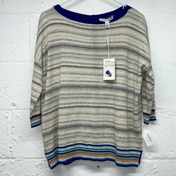 NEW AUTUMN CASHMERE Striped Cashmere Sweater sz small - Picture 3 of 8